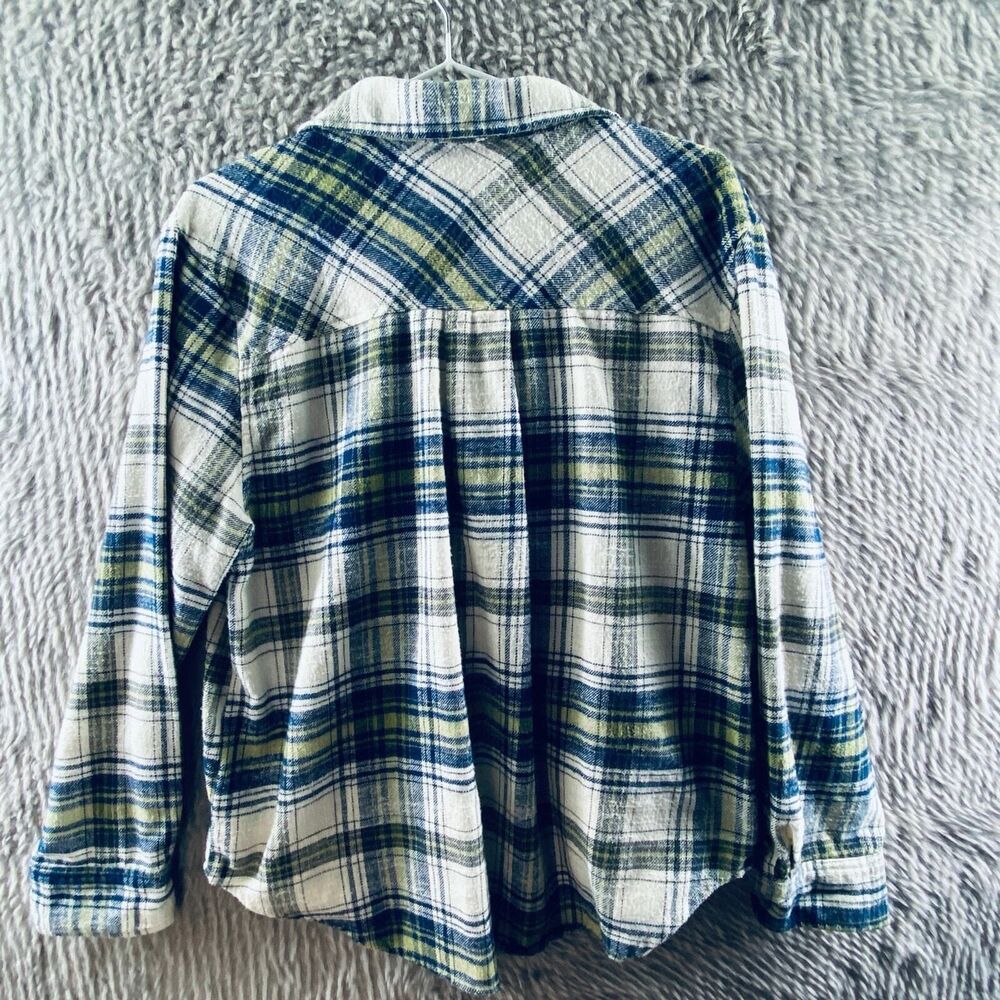 Love Tree Men's Long Sleeve Standard Fit Plaid Shirt Medium Blue Grey - Picture 2 of 10
